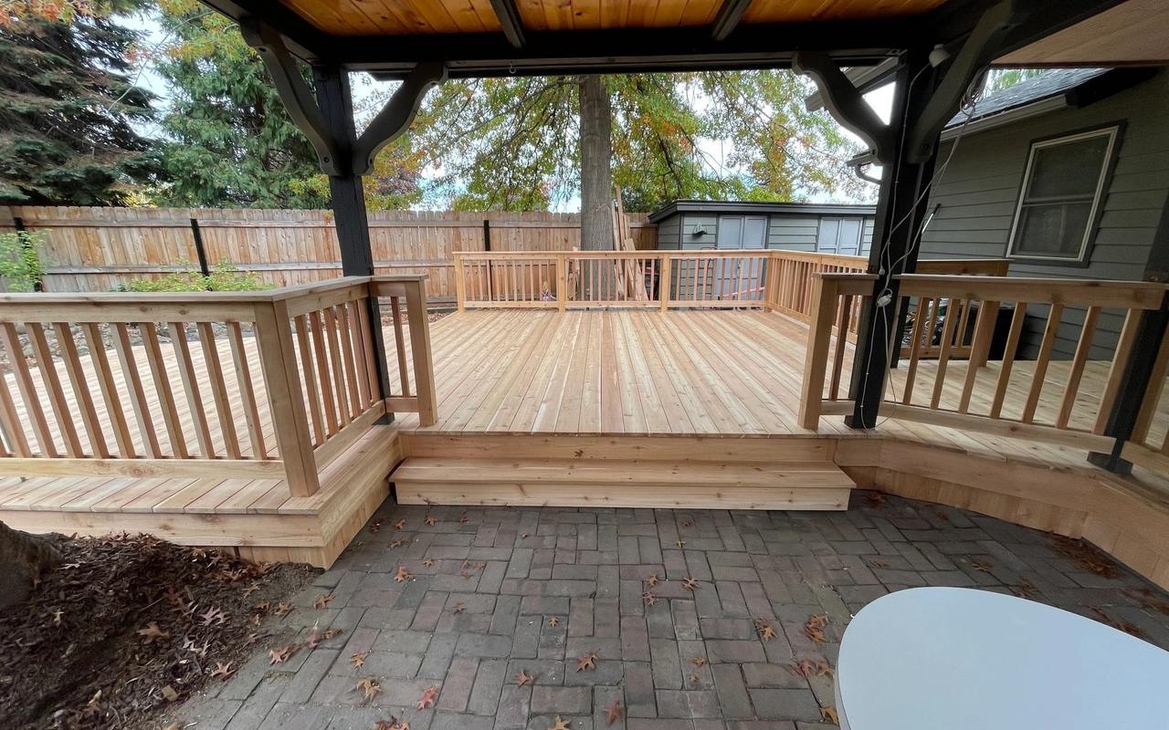 Covered timber deck idea
